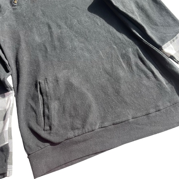 Ampersand Avenue Women’s L Black Buffalo Plaid Checks Out Double Hood Sweatshirt - Picture 13 of 16